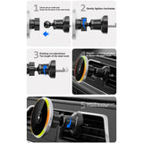 Bright Ambient 15w Magnetic Wireless Car Charger Phone Holder with Hands-free Mount for Fast