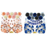 1Set Party Decorations Set With Happy Birthday Banner,DIY Cake Topper,Circle Dots Garland