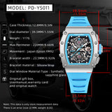 Pagani Design 2023 New Men's Quartz Watches Skeleton Dial 100M Waterproof Sport Rectangle Sapphire glass Watch for Men