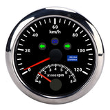 Boat Tachometer Gauge GPS Speedometer IP67 Waterproof High Accuracy Wide Working Voltage Red Backlight for 12V/24V Vehicles
