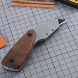 Nattools Professional Leather Cutting Knives Replaceable Trapezoid Blade DIY Handmade Leathercraft Tools Black Walnut Handle