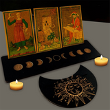 Moon Shaped Stand Tarot Card Wooden Base Bracket Rectangular Display Stand,B