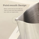 1pc Coffee Pitcher Cup Stainless Steel Pull Flower Tank Milk Bubble Cup With Scale Pull Flower Cup Cappuccino Flower Cup