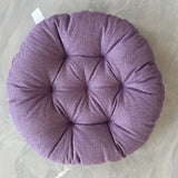 Round linen PUF with wheels - meditation cushion, soft and breathable seat cushion