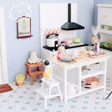 1/12 Dollhouse Miniature Cat Step Wooden Kitten Footstool Double-Layer Sit Chair Holding Stool