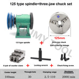 Household Assembly 125 Spindle 3 Jaw Chuck Flange Pulley Woodworking DIY Home Lathe Tool