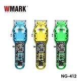 WMARK NG-412 Transparent High Torque Motor Professional Barber Oil Head Clipper Man Haircut hine Electric Hair Trimmer
