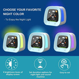 Kids Alarm for Kids, Children's Trainer Clock with 4 Color Toddler Night Light, Sleep Sound hine, Blue