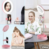 Circle Fill Light Dimmable Round Lamp 6" LED Selfie Ring Light Tripod Trepied Makeup Photography RingLight Phone Stand Holder