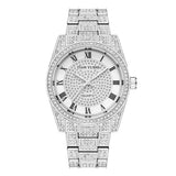 Men's Watches Waterproof 3Bar Luxury Quartz Wristwatch Iced Out Diamond Roman Dial Stainless Steel Strap Casuals Reloj Hombre