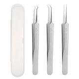 Medical Stainless Steel Blackhead Tweezers Pimple Comedone Remover Nipper Curved Bend Head Face Cleaner Acne Clip Beauty Tool