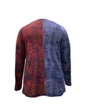 Women's Casual Fashion V-neck Pull Printed Long-sleeved Top T-shirt