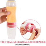 2 Pcs Silicone Supplement Dispensing Squeeze Type Feeding Baby Food Spoon Bottle 120Ml Pink