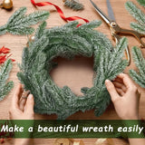 DIY Tree Wreath Ornaments Home Xmas New Year Gifts 10/5Pcs Christmas Artificial Needles Branches Snow Pine Fake Plants