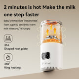 Portable Stainless Steel Electric Kettle - 400ml Capacity, 37-55℃ Adjustable Temperature, Wireless Instant Water Warmer