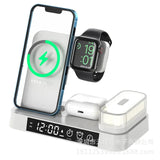 Wireless Charger 3 in1 S23 S22 S21 Ultra 30W Fast Charging Station Watch 5/5 Pro/4 Chargers Stand New Alarm Clock Night Light