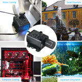 Decdeal Ultra-quiet Mini DC12V 10W Brushless Water Pump with 5.5*2.1mm Female Waterproof Submersible Fountain Aquarium