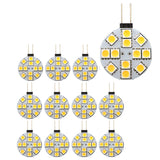 Top-12PCS Puck Lights Bulbs Side Pin Base Round G4 5050 12SMD LED RV Camper Home Reading Light