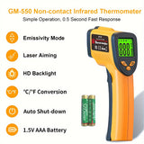 Infrared thermometer for cooking, barbecue, engine - digital laser surface tools, heat-resistant