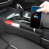 Polyurethane organizer leather for car hollow seats with reserved charging holes