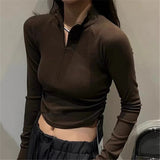 New Stand Collar Half Zip Slim Bottoming Shirt