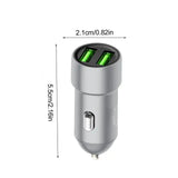 3.4A Fast Charging Adapter Metal Car Safe Auto Charger For Daily Life Business Trip