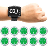 Restaurant Pagers Beeper Wireless Calg System Watch Wrist Clock Receiver Vibration Bell Button For Service Cafe Bar Hookah