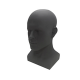 Male Mannequin Professional Manikin Head for Wigs Hats Headphone Display Stand (Matte Black)