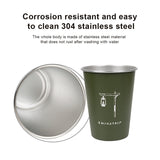 4Pcs 350ml Camping Beer with Bag Coffee Milk Tumblers 304 Stainless Steel Portable Water Cup for Outdoor Barbecue