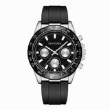 PINTIME Sport Man Watch Casuals Silicone Strap Fashion Quartz Wristwatch Waterproof 30m Six-Hand Dial Clock Relogios Masculino