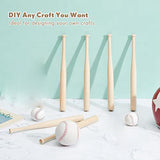 36 PCS Mini Baseball Bat 7 Inch Unfinished Small Wooden Bats Unpainted For Painting Keychain