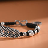 S999 Sterling Silver Hand-woven Barley Bracelet
