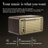 Wooden Bluetooth-Compatible 5.0 Speaker Retro Classic Soundbox Stereo Surround Super Bass Subwoofer AUX FM Radio For Computer PC