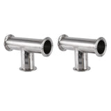 2 Pcs 1.5Inch 38Mm Tri Clamp 3 Way 304 Stainless Steel Sanitary Ferrule Tee Connector Pipe Fitting
