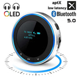 AptX Low Latency Bluetooth 5.1 Audio Transmitter Receiver OLED CSR Wireless Music Adapter Support RCA 3.5mm Aux Jack Receiver
