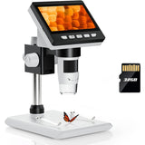 Coin 4.3" LCD Digital Microscope 1000x IPS Screen 8 LED Lights PC View Windows Compatible With 32GB SD Card
