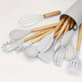 Silicone non stick safety kitchen utensil set, each set of 12 pieces