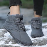 Winter new five toe outdoor men's women's snow with thick velvet, splash and anti slip cotton shoes, warm short boots
