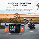 5 Inch Portable Motorcycle GPS Navigator Waterproof 1000nit Screen Display Support Wireless Carpaly Android Auto Dual Bluetooth