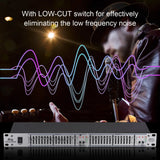 Btuty EQ-215 Dual Channel 15-Band 1U Rack Mount 2-channel Stereo Graphic Equalizer 110-240V