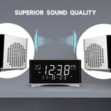 1PC FM & DAB Radio Alarm Clock With USB Charging Port, Bluetooth Stereo Speaker, Headphone Jack, Dual Alarm, Snooze, Dimmable LCD Display