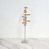 Scale Miniature Dollhousel Wind Vane Shape Clothes Floor Hanger Model For 1/6 BJD Blyth Doll Furniture Durable Black Walnut