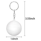 24 Pack White Keychains,Mini Volleyball Stress Keychains,Sports Ball Keychains,School Carnival Reward