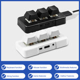 3-key One Handed nical ro Progammable USB+2.4G Wireless+BT 3 Mode Backlit Keyboard for PC Gaming Office Work