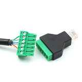 5 Pcs Male To 6 Pins Screw Terminal Block Adapter For Cat3 Handset Cable Extension, RJ12 6P6C Modular Connectors