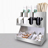 Stainless steel paper coffee shop, bar counter storage rack, milk tea cup rack