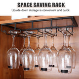Goblet Iron Wine Rack Glass Holder Under Cabinet Tool Bar Hanger Stemware Stand Hanging Shelf