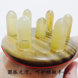 Natural sandalwood horn large teeth head scalp meridian yellow and white water massage hair treatment comb