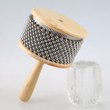 1 Piece Wooden Portable Cabasa Children's Teaching Instruments For Home And Kindergarten Steel Ball Hand Crank Toy