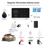 433MHz Wireless WIFI + GSM Auto-dial Alarm Security System with LCD Display, Door & PIR Motion Sensor, Phone APP Remote Control.